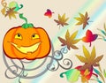 Autumn halloween colored stylish illustration