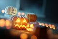Autumn Halloween Decorations and Pumpkins
