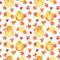 Autumn Halloween scenery seamless vector print