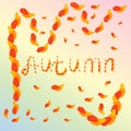 Autumn Hand-Drawing Background. Falling Leaves. Brush of Weaving Autumn Leaves is Included.