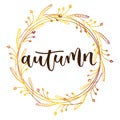 Autumn hand written inscription Royalty Free Stock Photo