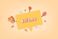 Autumn handwritten lettering with decoration. Vector illustration. Royalty Free Stock Photo