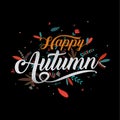 Autumn, Happy Thanksgiving typography , icon or badge. Vector ca