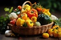 Autumn Harvest Baskets - stock photo concepts