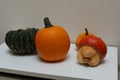 Autumn harvest of colourful pumpkin and squash variety. Royalty Free Stock Photo