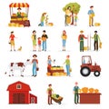 Autumn Harvest Farm Flat Icons Collection