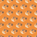 Autumn Harvest Food Fresh Pumpkin Vector Graphic Art Seamless Pattern Royalty Free Stock Photo