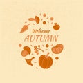 Autumn harvest in vector format. Orange colors.