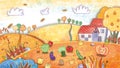 Vegetable Garden Autumn Harvest Season Background Backdrop For Children's Picture Book Royalty Free Stock Photo