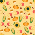 Autumn harvest seamless pattern