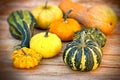 Autumn harvest on table Royalty Free Stock Photo