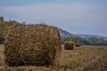 Autumn stack yellow mountains in the distance landscape