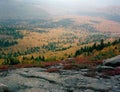 Autumn haze from the summit of North Baldface Mountain, Baldface Circle Trail, Evans Notch, New Hampshire Royalty Free Stock Photo