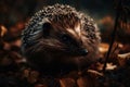 Autumn Hedgehog Preparing for Hibernation Wildlife Illustration