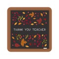 Thank you teacher flat vector decorative frame. Royalty Free Stock Photo