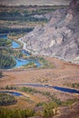 Autumn highland landscape. Altai river Chuya surrounded by mountains. Altai, Russia Royalty Free Stock Photo