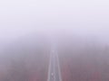 autumn highway road mist foggy weather Royalty Free Stock Photo