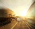 Autumn highway travel cars blur Royalty Free Stock Photo