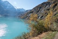 Autumn hike to grosses Wiesbachhorn in glocknergruppe hohe tauern in austria