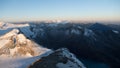 Autumn hike to grosses Wiesbachhorn in glocknergruppe hohe tauern in austria