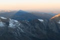 Autumn hike to grosses Wiesbachhorn in glocknergruppe hohe tauern in austria