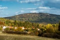Autumn Hill PleÃÂ¡ivec in Czech Republic scenery from village Felbabka