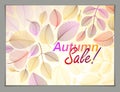 Autumn horizontal banner design, vector yellow and red leaves floral beautiful background, Autumn Sale, advertising poster, Royalty Free Stock Photo