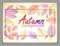 Autumn horizontal banner design, vector yellow and red leaves floral beautiful background, Autumn Sale, advertising poster, Royalty Free Stock Photo