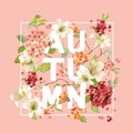 Autumn Hortensia Flowers Background Design. T-shirt Graphic, Fashion Print.