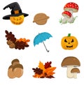 Autumn icon set Royalty Free Stock Photo