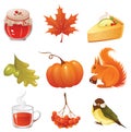 Autumn icon set Royalty Free Stock Photo