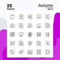 25 Autumn Icon Set. 100% Editable EPS 10 Files. Business Logo Concept Ideas Line icon design Royalty Free Stock Photo
