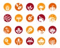 Autumn icon set Royalty Free Stock Photo