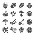 Autumn icon set Royalty Free Stock Photo