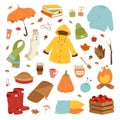 Autumn icons hand drawn vector. Royalty Free Stock Photo