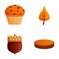Autumn icons set cartoon vector. Various fall season attribute