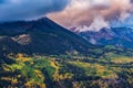 Autumn in the San Juan Mountains of Colorado.  The Wilson Range at Sunrise Royalty Free Stock Photo