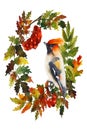 Autumn illustrationwith bird