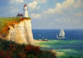 Autumn Inspiration: A Lighthouse Cliff View of Chalk Cliffs, Sai