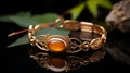 Autumn-inspired Gold Gemstone Bracelet With Chalcedony Stone