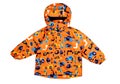Autumn insulated jacket for a child orange color