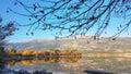 autumn in Ioannina lake trees reflection, Greece