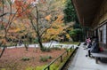 Autumn japanese maple colors at Enkoji temple in Kyoto, Japan