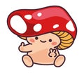 autumn kawaii mushroom smiling