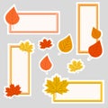 Autumn labels with colorful leaves