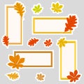 Autumn labels with colorful leaves