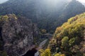 Autumn ladscape with forest around Krichim Reservoir, Rhodopes Mountain, Bulgaria