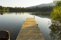 Empty wooden jetty at sunset Royalty Free Stock Photo