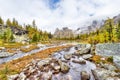 Autumn at Lake O`Hara in Canadian Rockies With Yukness Mountain on Moor Lakes