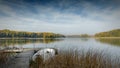 Autumn Lake Panorama at Pier Royalty Free Stock Photo